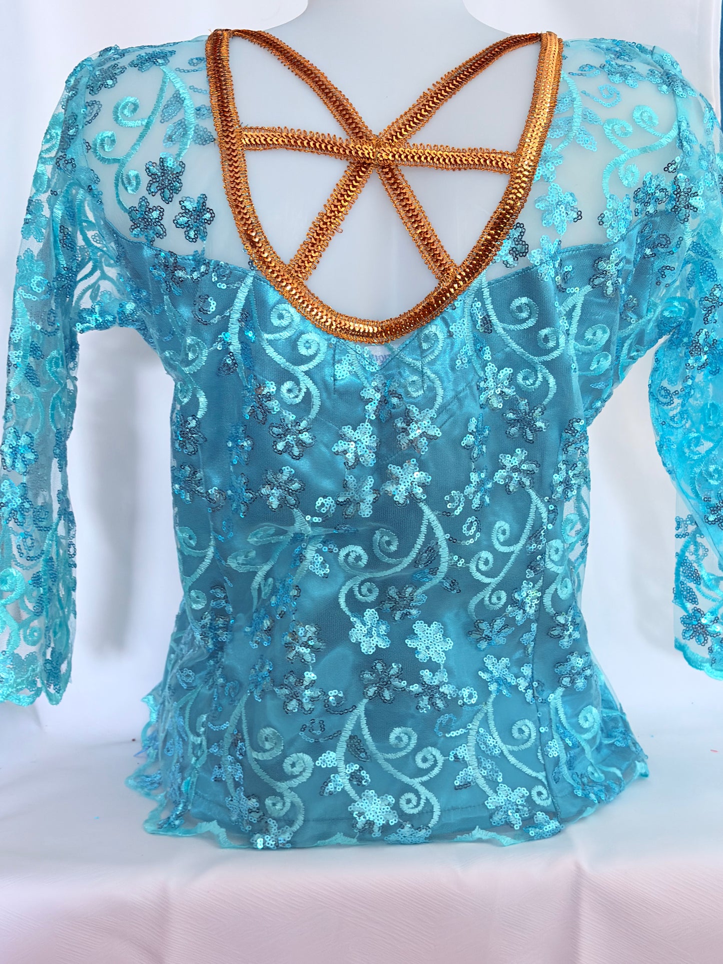 Body dentelle bleu ciel