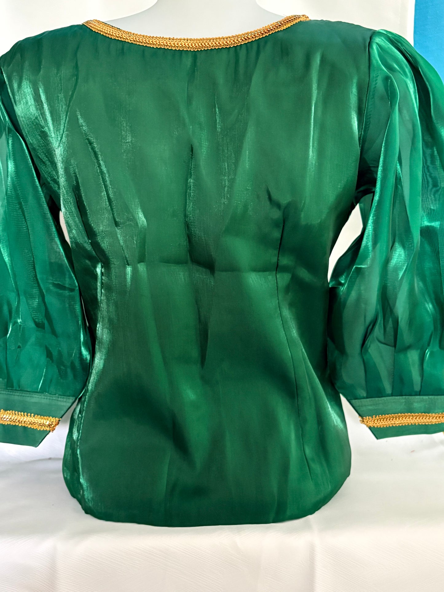 Body satin vert foncé