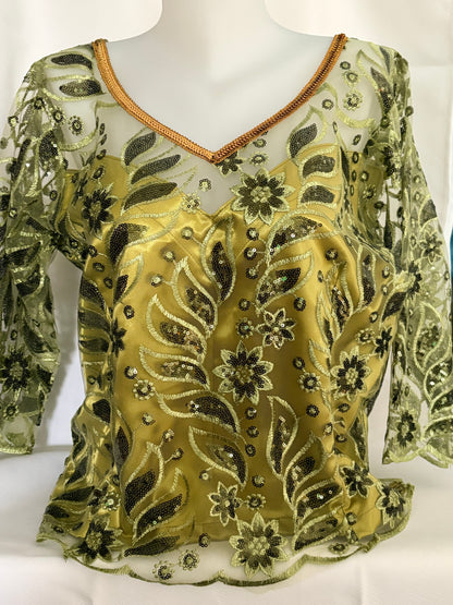 Bodys dentelle olive