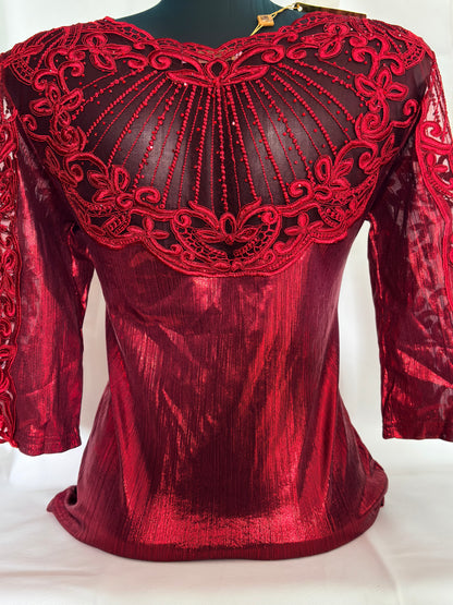 Bodys brillant rouge bordeaux