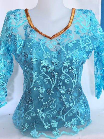 Body dentelle bleu ciel