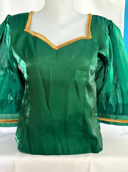 Body satin vert foncé