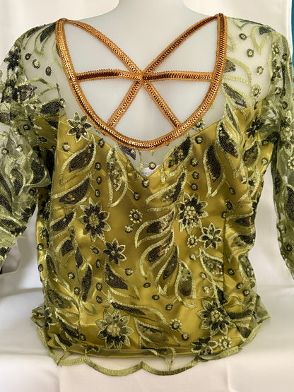 Bodys dentelle olive